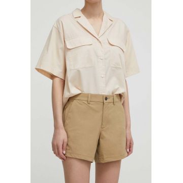Marmot pantaloni scurți outdoor Arch Rock culoarea bej, neted, medium waist
