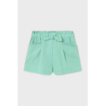 Mayoral pantaloni scurți din bumbac pentru bebeluși culoarea turcoaz, neted