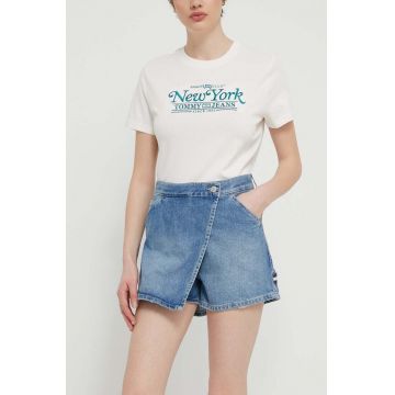 Tommy Jeans fustă-pantalon pantalon uni, high waist, DW0DW18115