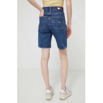 Tommy Jeans pantaloni scurți femei, uni, high waist DW0DW17634