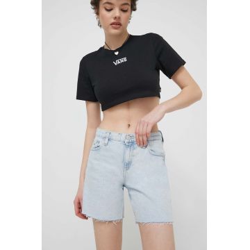 Tommy Jeans pantaloni scurți femei, uni, medium waist DW0DW17647