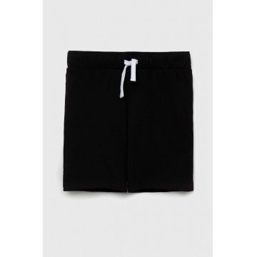 United Colors of Benetton pantaloni scurți din bumbac pentru copii culoarea negru, neted, talie reglabila