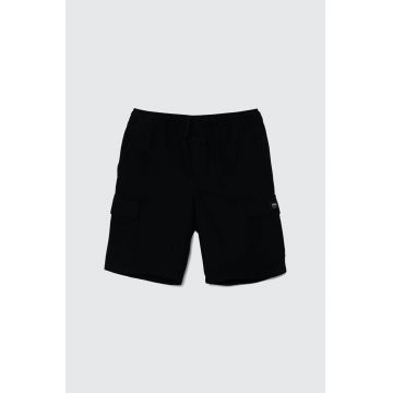 Vans pantaloni scurți din bumbac pentru copii RANGE ELASTIC WAIST CARGO SHORT culoarea negru, talie reglabila
