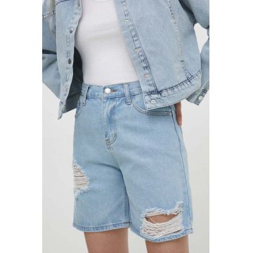 Answear Lab pantaloni scurti jeans femei, neted, high waist