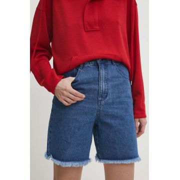 Answear Lab pantaloni scurti jeans femei, neted, high waist