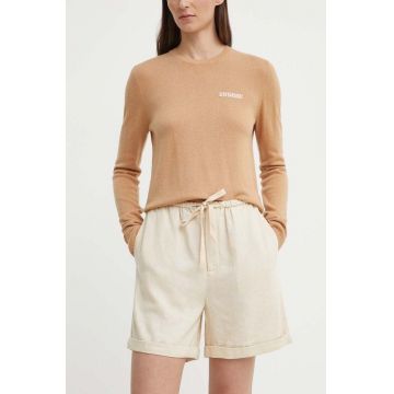 By Malene Birger pantaloni scurti din in culoarea bej, neted, high waist