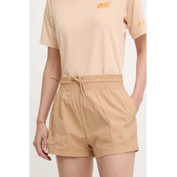 Columbia pantaloni scurți outdoor Boundless Trek Active culoarea bej, modelator, high waist, 2073124