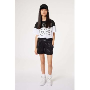 Dkny pantaloni scurti copii culoarea negru, neted