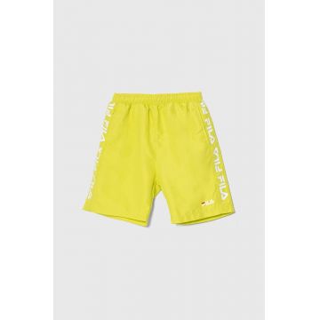 Fila pantaloni scurti copii SPAY culoarea galben, talie reglabila
