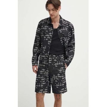 IRO pantaloni scurti jeans barbati, culoarea negru