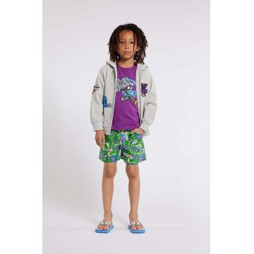 Kenzo Kids pantaloni scurți din bumbac pentru copii culoarea turcoaz