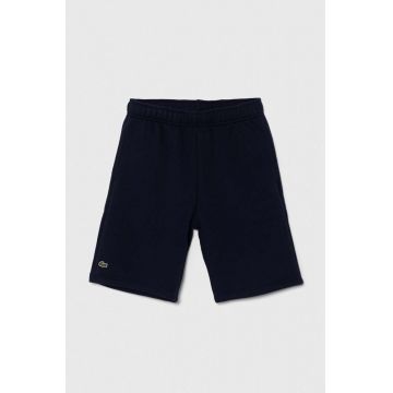 Lacoste pantaloni scurti copii culoarea albastru marin, melanj, talie reglabila