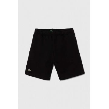 Lacoste pantaloni scurti copii culoarea negru, melanj, talie reglabila