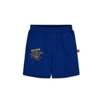 Lego pantaloni scurți din bumbac pentru copii culoarea albastru marin