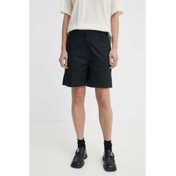 Marc O'Polo pantaloni scurti femei, culoarea negru, neted, high waist, 403024715005 Marc O'Polo pantaloni scurti femei, culoarea negru, neted, high waist, 403024715005