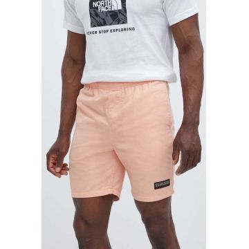 Napapijri pantaloni scurti din bumbac N-Boyd culoarea roz, NP0A4HOUP1I1 Napapijri pantaloni scurti din bumbac N-Boyd culoarea roz, NP0A4HOUP1I1