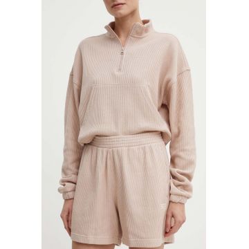 Reebok Classic pantaloni scurti Wardrobe Essentials femei, culoarea roz, neted, high waist, 100075333