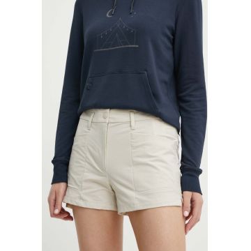 Salewa pantaloni scurți outdoor Puez culoarea bej, neted, medium waist, 00-0000028315