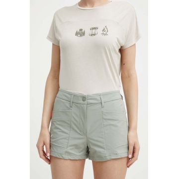Salewa pantaloni scurți outdoor Puez culoarea gri, neted, medium waist, 00-0000028315