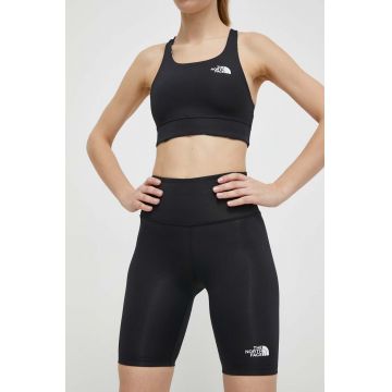 The North Face pantaloni scurti sport Flex femei, culoarea negru, neted, high waist, NF0A87JUJK31