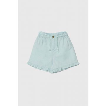 United Colors of Benetton pantaloni scurți de in pentru copii neted, talie reglabila