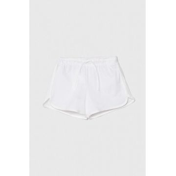 United Colors of Benetton pantaloni scurți din bumbac pentru copii culoarea alb, neted, talie reglabila