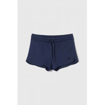United Colors of Benetton pantaloni scurți din bumbac pentru copii culoarea albastru marin, neted, talie reglabila