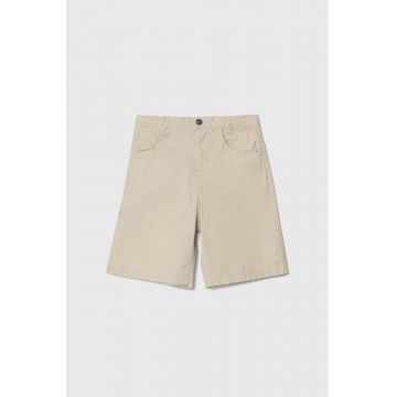 United Colors of Benetton pantaloni scurți din bumbac pentru copii culoarea bej, talie reglabila