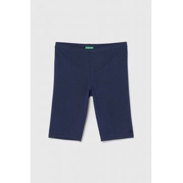United Colors of Benetton pantaloni scurti copii culoarea albastru marin, neted