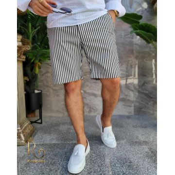 Pantaloni scurti de bărbati, Slim Fit, alb texturat  - PSC38