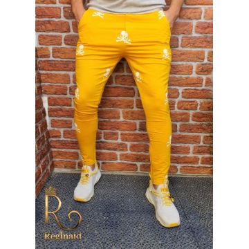 Pantaloni trening de barbati, galbeni , conici, Summer Collection - PNT202