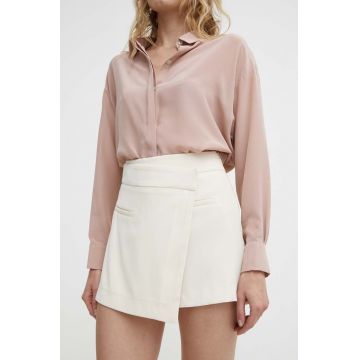 Answear Lab fustă-pantalon culoarea bej, uni, high waist