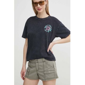Hollister Co. pantaloni scurti femei, culoarea verde, neted, high waist, KI349-4193-331