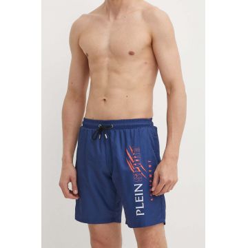 PLEIN SPORT pantaloni scurti de baie culoarea albastru marin