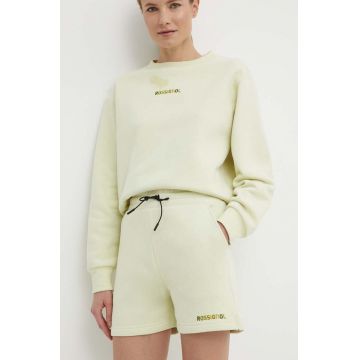 Rossignol pantaloni scurti femei, culoarea verde, neted, high waist, RLMWP42