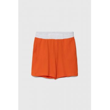 United Colors of Benetton pantaloni scurți din bumbac pentru copii culoarea portocaliu, talie reglabila