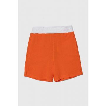 United Colors of Benetton pantaloni scurți din bumbac pentru copii culoarea portocaliu, talie reglabila