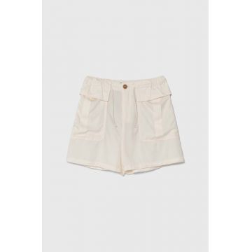 United Colors of Benetton pantaloni scurti copii culoarea bej, neted, talie reglabila