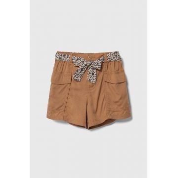 United Colors of Benetton pantaloni scurti copii culoarea maro, neted