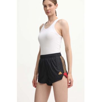 adidas pantaloni scurti Tiro femei, culoarea negru, cu imprimeu, high waist, IW6801