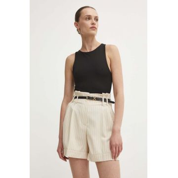 Answear Lab pantaloni scurti femei, culoarea bej, modelator, high waist