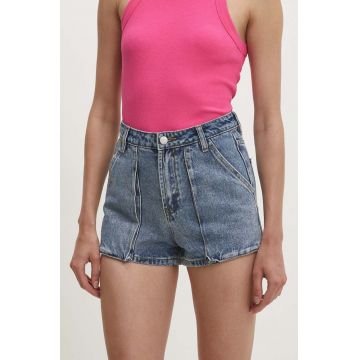 Answear Lab pantaloni scurti jeans femei, neted, high waist