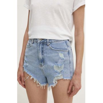 Answear Lab pantaloni scurti jeans femei, neted, high waist