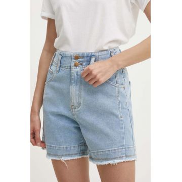 Answear Lab pantaloni scurti jeans femei, neted, high waist