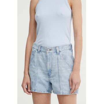 Levi's pantaloni scurti jeans CARPENTER SHORT femei, neted, high waist, A8719