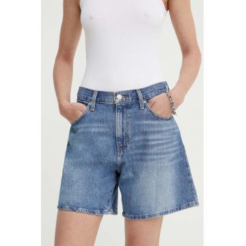 Levi's pantaloni scurti jeans HIGH BAGGY SHORT femei, neted, high waist, A9311