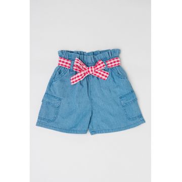 Pantaloni scurti cargo cu talie inalta