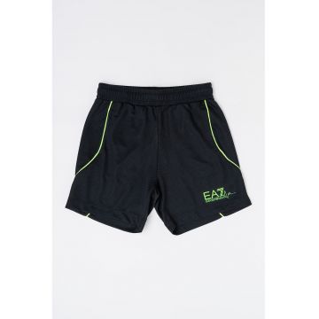 Pantaloni scurti de bumbac cu talie elastica si logo