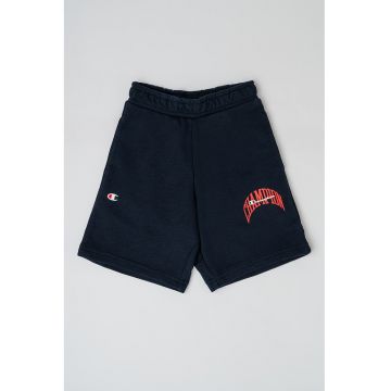 Pantaloni scurti din amestec de bumbac cu logo Pantaloni scurti din amestec de bumbac cu logo