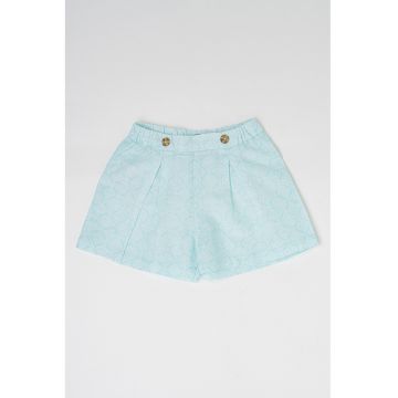 Pantaloni scurti din amestec de in cu imprimeu